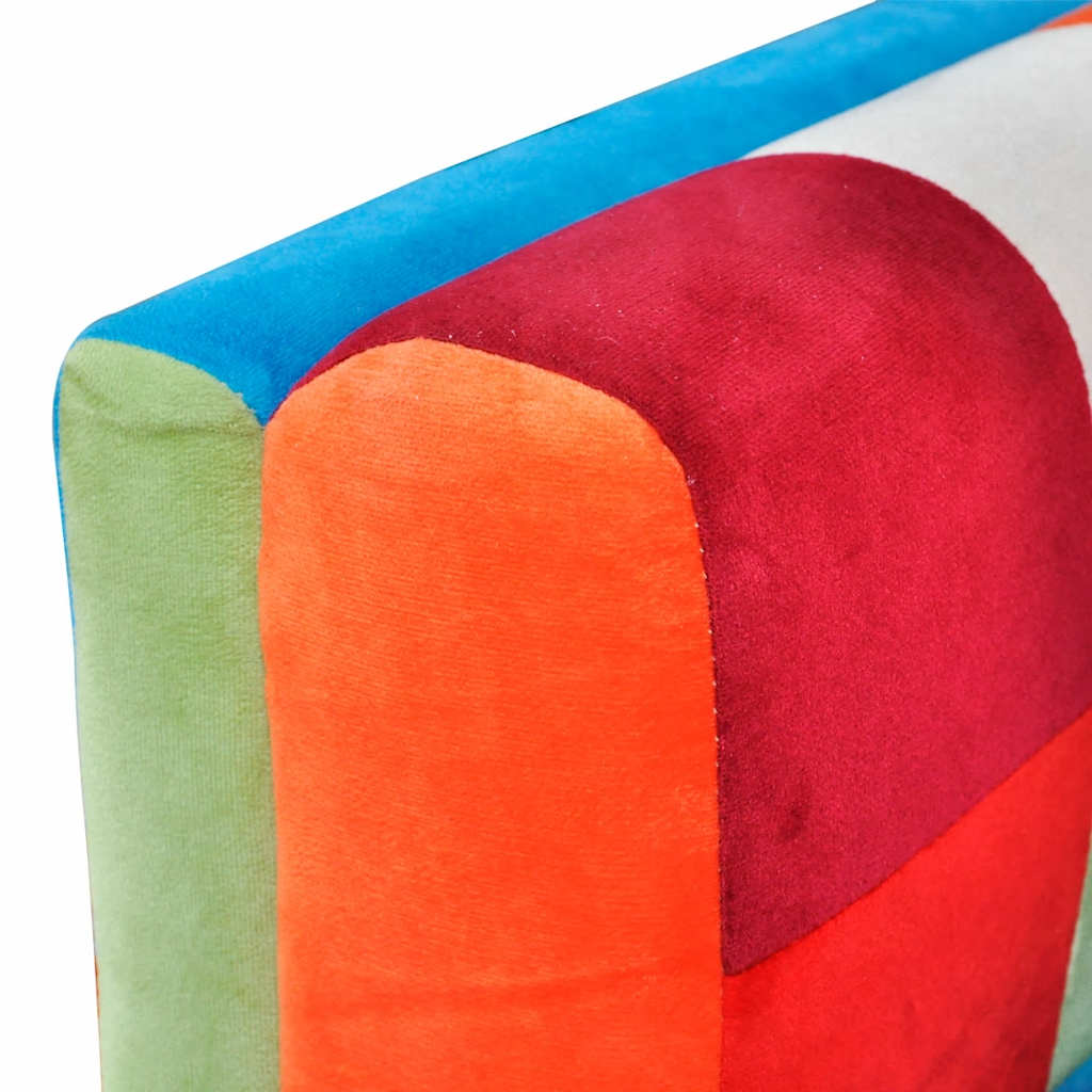 vidaXL Πολυθρόνα Cube με Σχέδιο Patchwork και Πόδια Χρωμίου Υφασμάτινη
