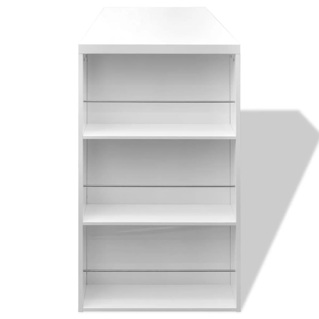 vidaXL Τραπέζι Μπαρ με Ραφιέρα Κρασιών Γυαλιστερό Λευκό από MDF