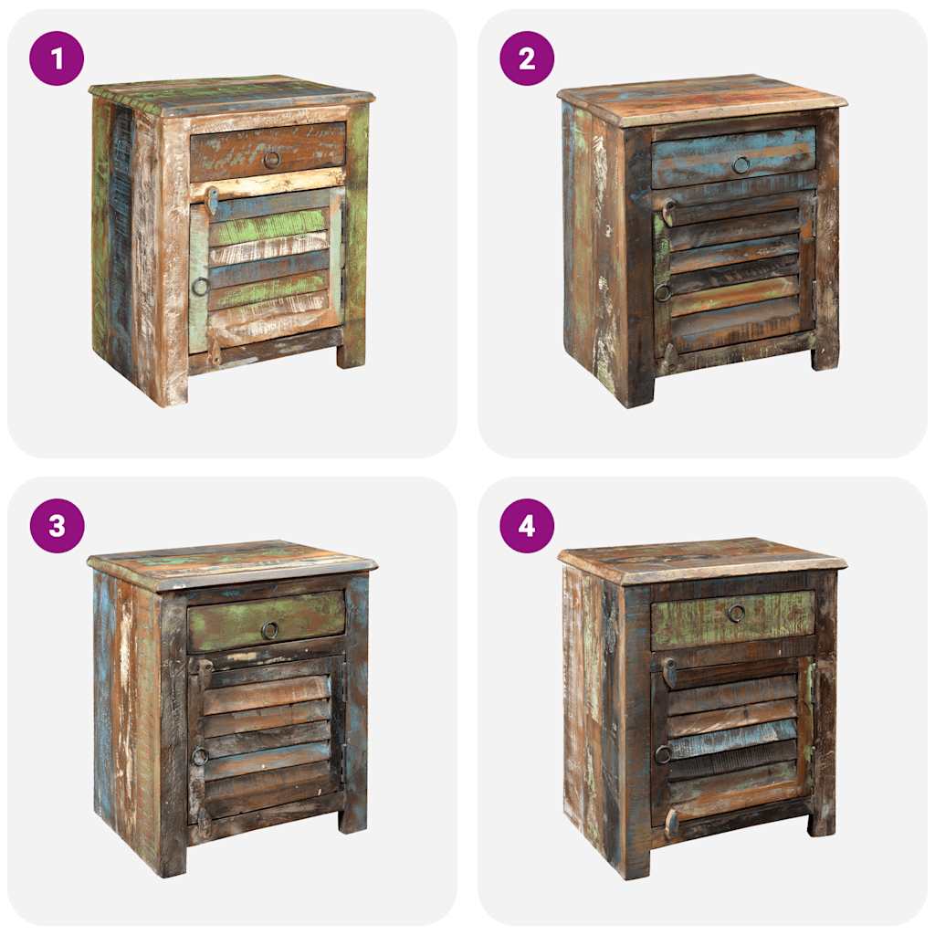 vidaXL Ντουλάπι Βοηθητικό 1 Συρτάρι / 1 Πόρτα Μασίφ Ανακυκλωμένο Ξύλο