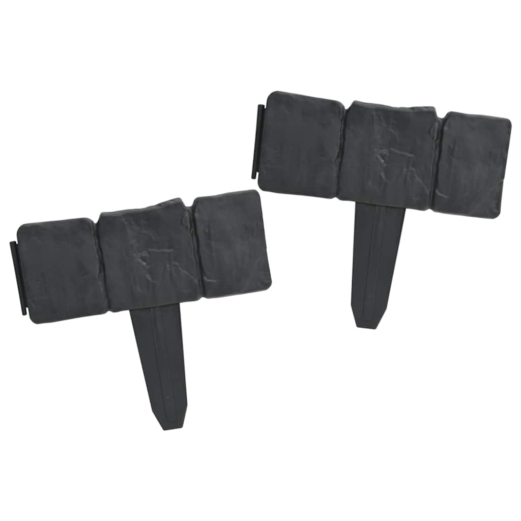 vidaXL Περίφραξη για Βραχόκηπο 41 Τεμ. Σχέδιο Πέτρας 10 μ. Πλαστική