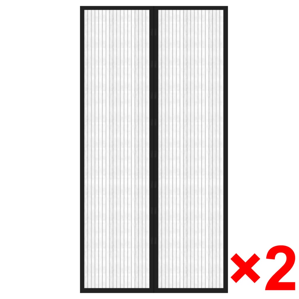 vidaXL Σίτα για πόρτα με σκρατς 210 x 100 cm 2 τμχ Μαγνητική Μαύρη