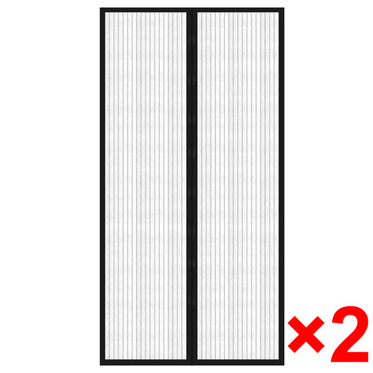 vidaXL Σίτα για πόρτα με σκρατς 210 x 100 cm 2 τμχ Μαγνητική Μαύρη