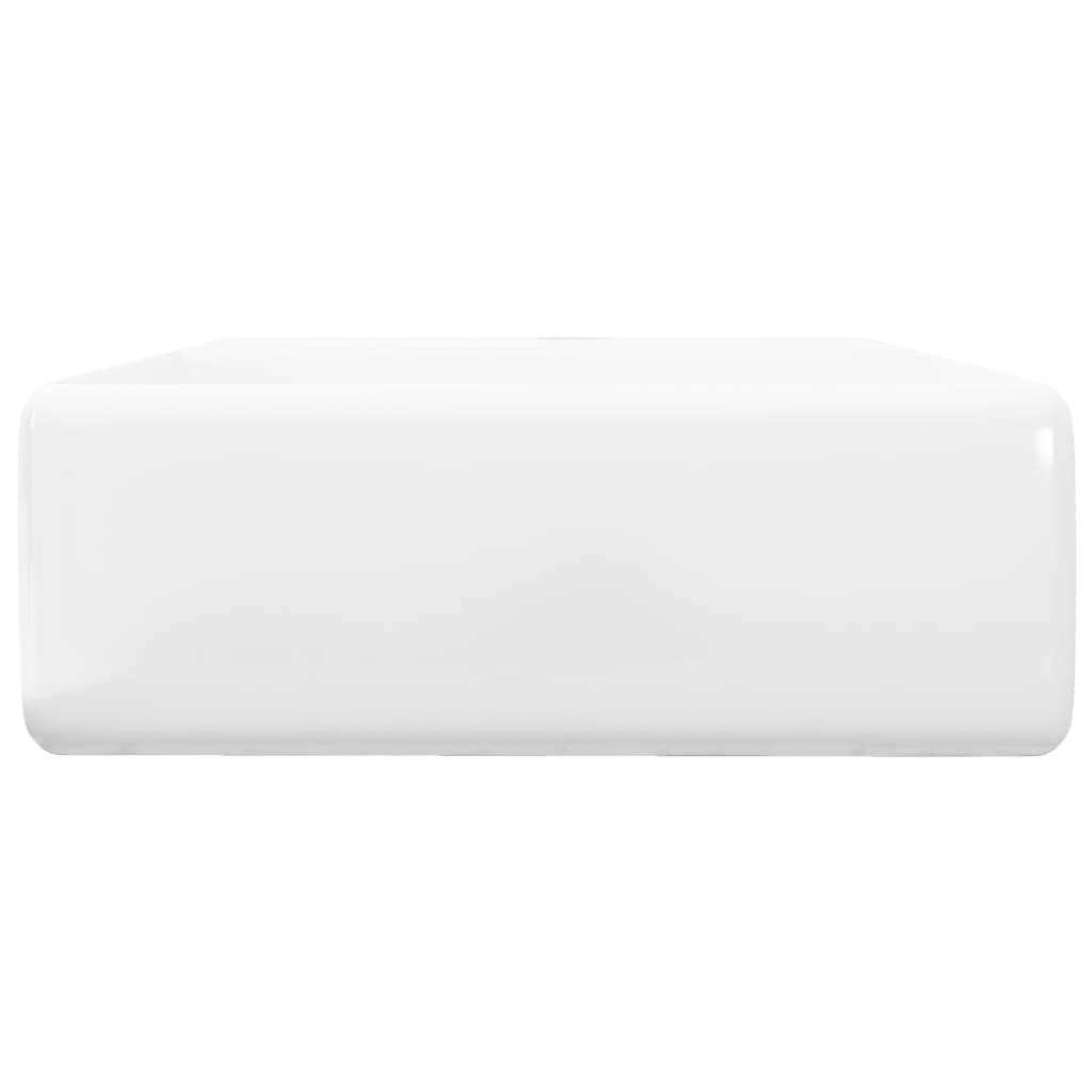 Νιπτήρας Τετράγωνος με Οπή Υπερχείλισης/Βρύσης 41 x 41 εκ. Κεραμικός