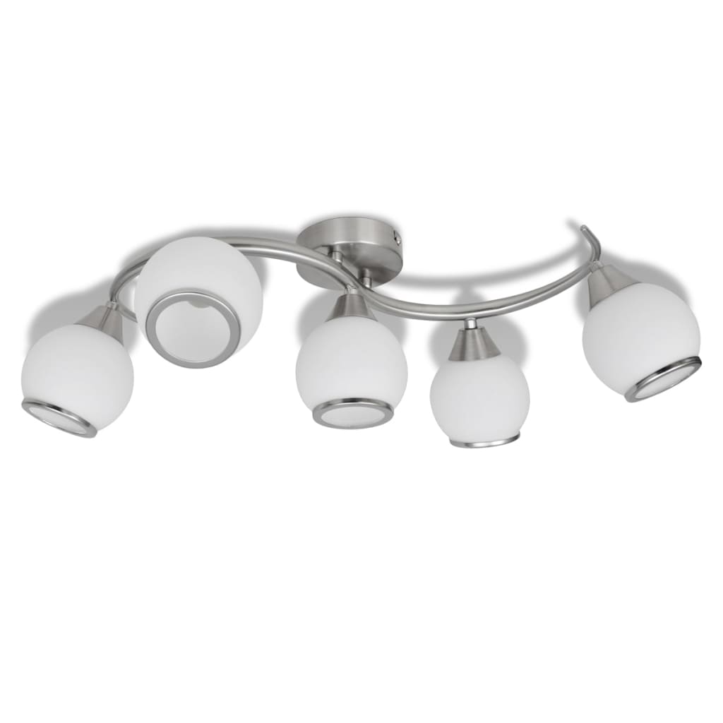 Φωτιστικό Οροφής με Γυάλινα Καπέλα σε Κυματιστή Ράγα