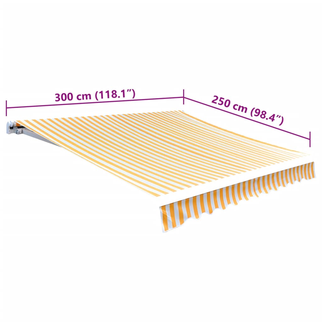 vidaXL Τεντόπανο Έντ. Κίτρινο/Λευκό 3x2,5 μ Καραβόπανο (Χωρίς Πλαίσιο)
