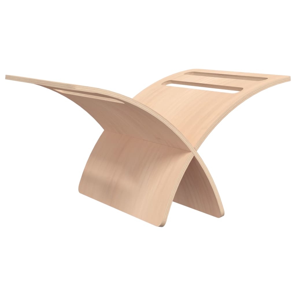 vidaXL Θήκη Περιοδικών Επιδαπέδια Φυσικό Χρώμα Ξύλινη