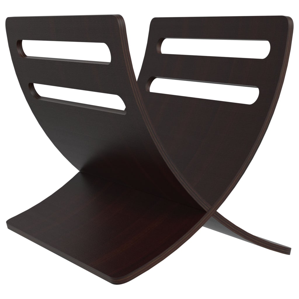 vidaXL Θήκη Περιοδικών Επιδαπέδια Καφέ Ξύλινη