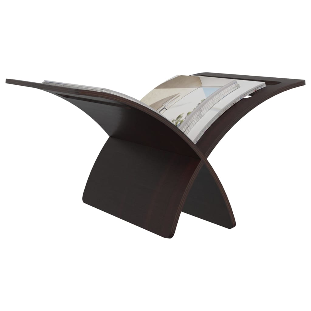 vidaXL Θήκη Περιοδικών Επιδαπέδια Καφέ Ξύλινη