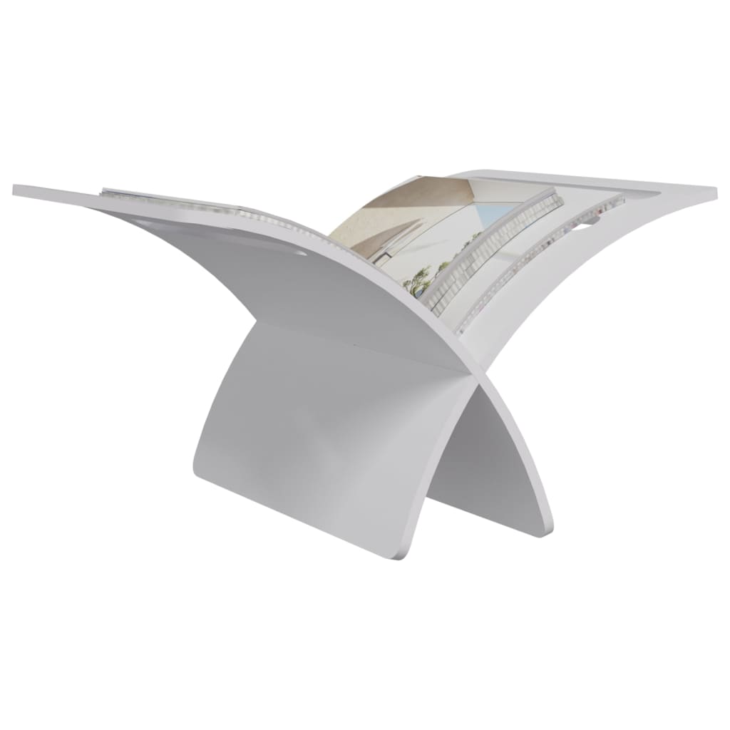 vidaXL Θήκη Περιοδικών Επιδαπέδια Λευκή Ξύλινη