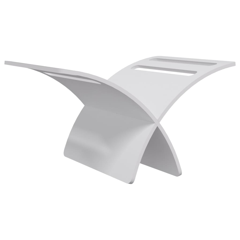 vidaXL Θήκη Περιοδικών Επιδαπέδια Λευκή Ξύλινη