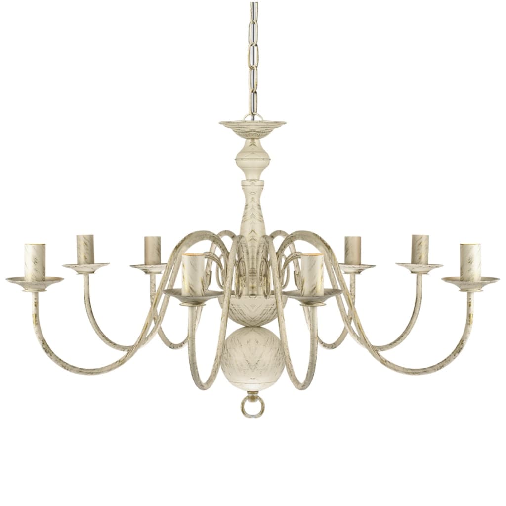 Πολυέλαιος Αντικέ Λευκός Μεταλλικός για 8 x E14 Λαμπτήρες