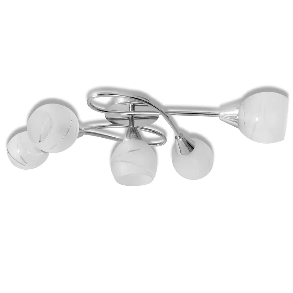 Φωτιστικό Οροφής με Γυάλινα Καπέλα για 5 Γλόμπους E14