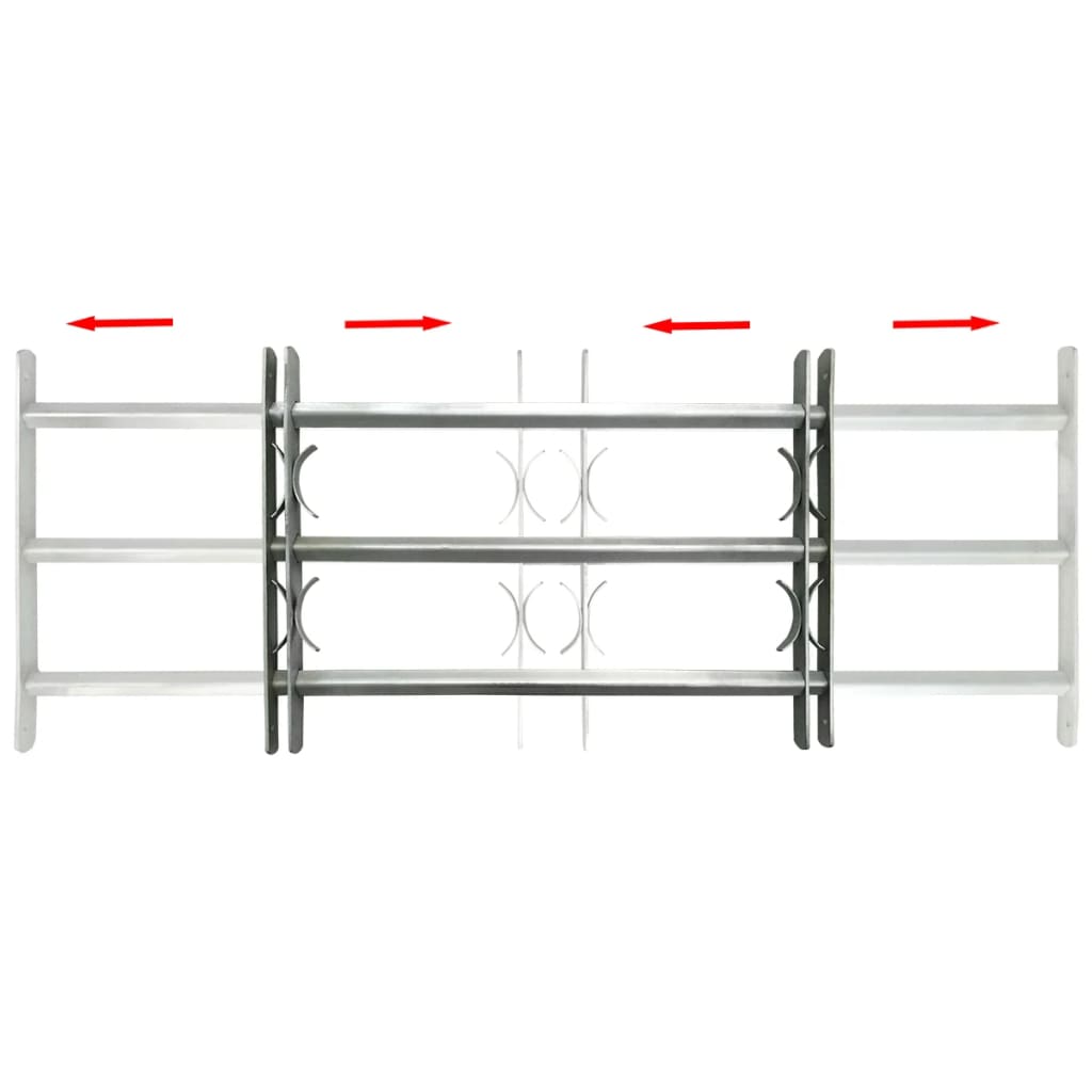 Κάγκελα Παραθύρων Ασφαλείας Ρυθμιζόμενα με 3 Μπάρες 500-650 χιλ.