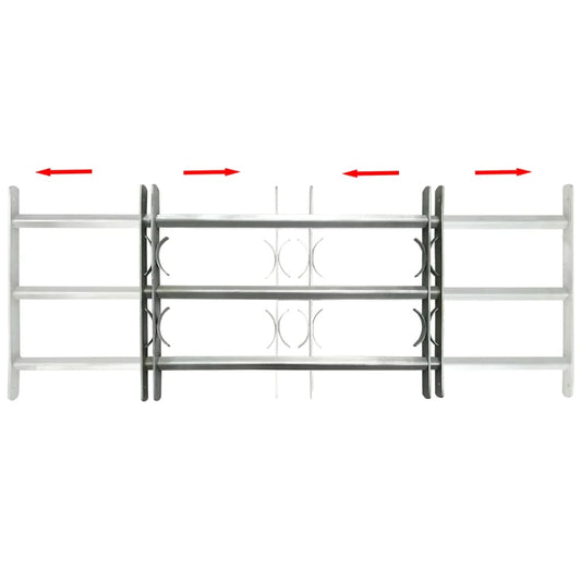 Κάγκελα Παραθύρων Ασφαλείας Ρυθμιζόμενα με 3 Μπάρες 500-650 χιλ.