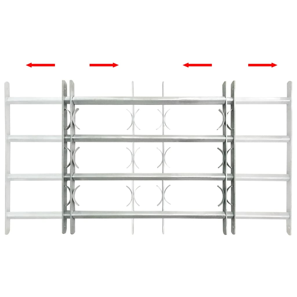 Κάγκελα Παραθύρων Ασφαλείας Ρυθμιζόμενα με 4 Μπάρες 500-650 χιλ.