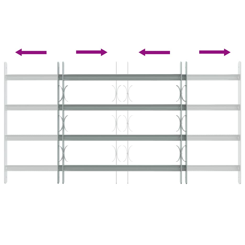 Κάγκελα Παραθύρων Ασφαλείας Ρυθμιζόμενα με 4 Μπάρες 700-1050 χιλ.