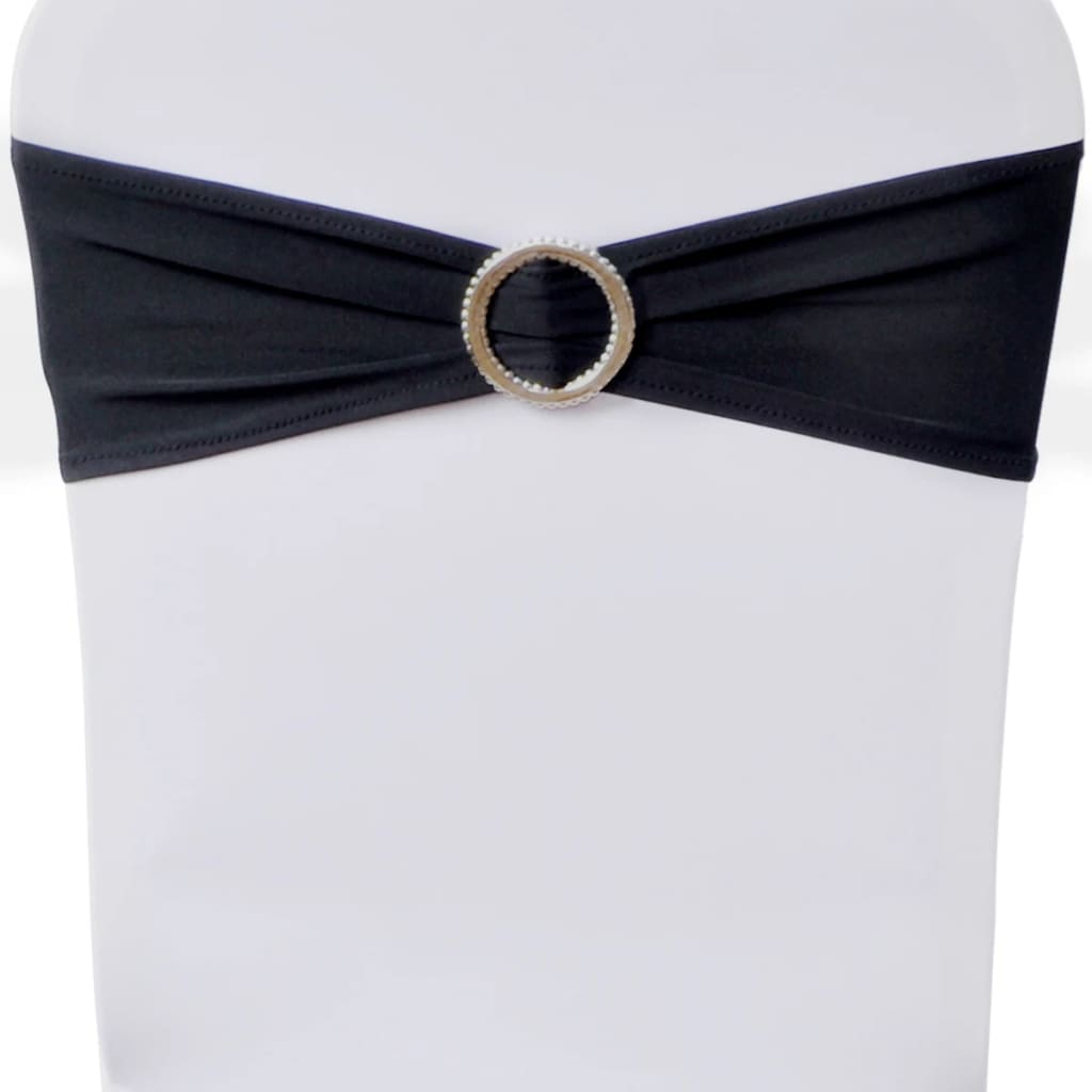 Κορδέλα Καρέκλας Εκδηλώσεων Διακοσμητική 25 τεμ. Μαύρη με Αγκράφα