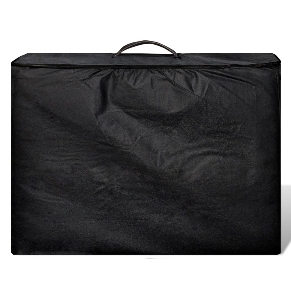 vidaXL Κρεβάτι Μασάζ Πτυσσόμενο 3 Θέσεων με Ξύλινο Σκελετό Μαύρο