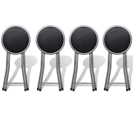 vidaXL Σκαμπό Πτυσσόμενα 4 τεμ. από Συνθετικό Δέρμα