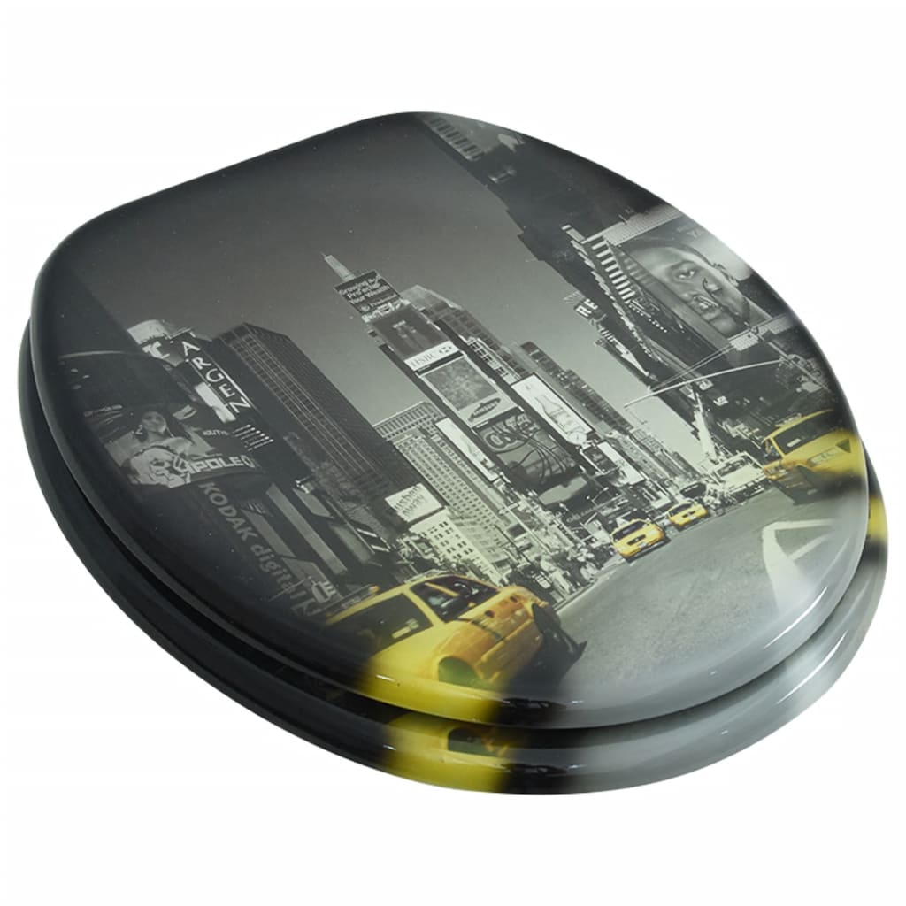 Κάλυμμα Λεκάνης Σχέδιο Νέα Υόρκη με Καπάκι από MDF