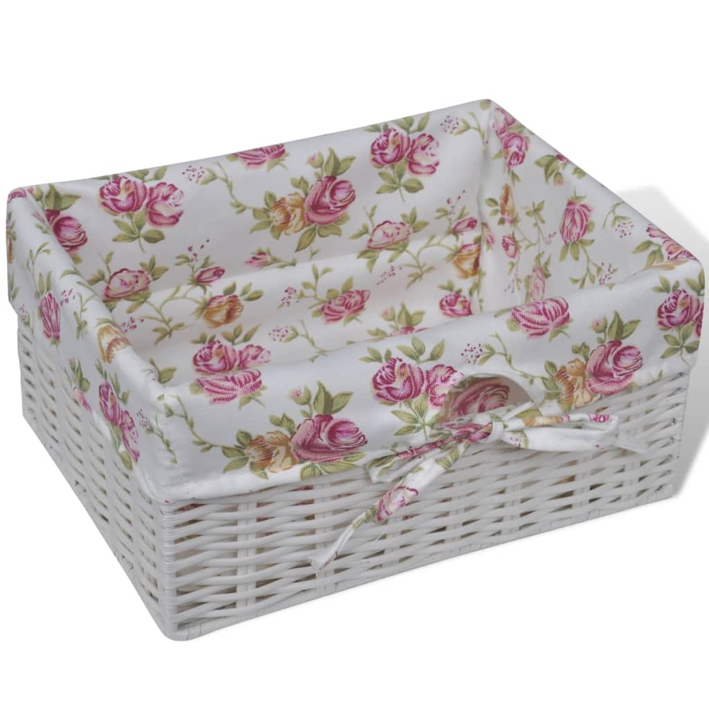 vidaXL Συρταριέρα με 1 Συρτάρι και 2 Καλάθια Λευκή από Ξύλο Παυλώνιας