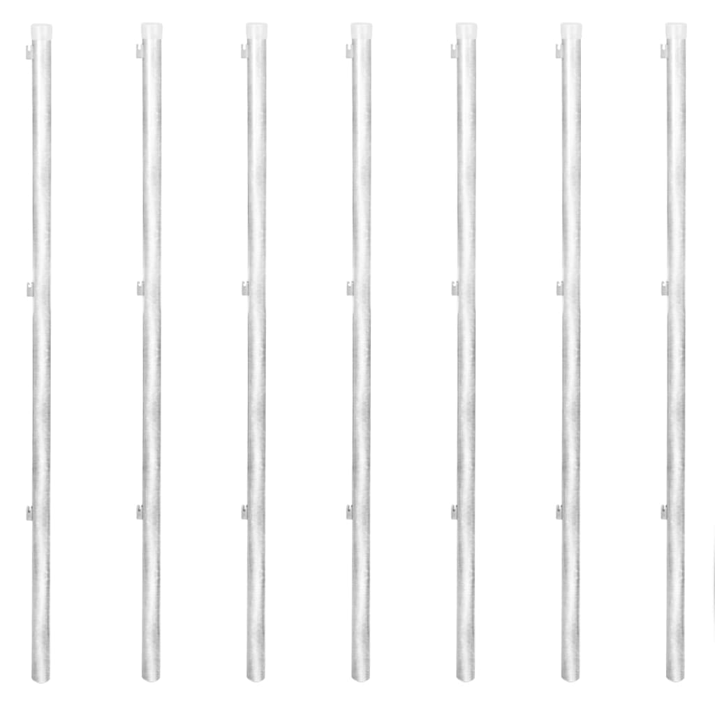 vidaXL Συρματόπλεγμα Ασημί 15 x 1 μ. Γαλβανισμένο Ατσάλι + Στύλοι