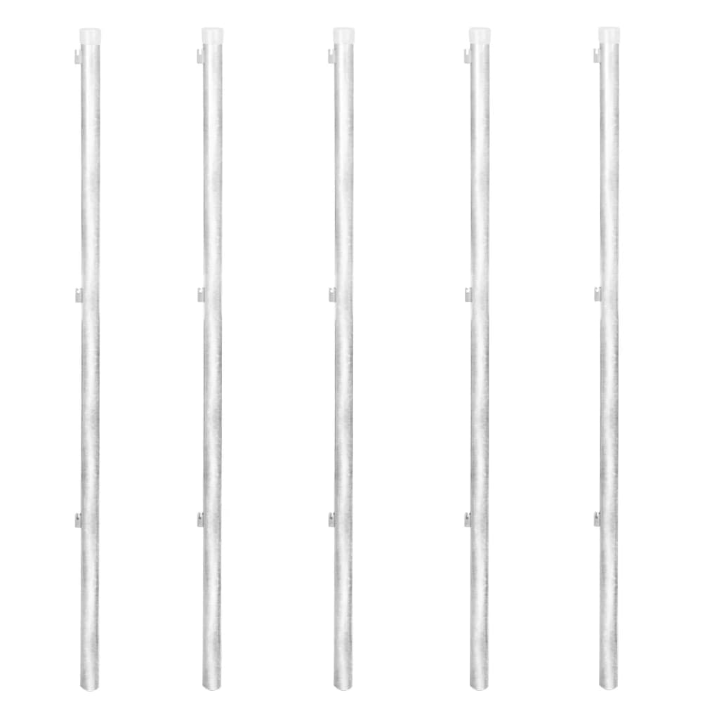 vidaXL Συρματόπλεγμα 15 x 0,8 μ. Γαλβανισμένο Ατσάλι + Στύλοι/Βάσεις
