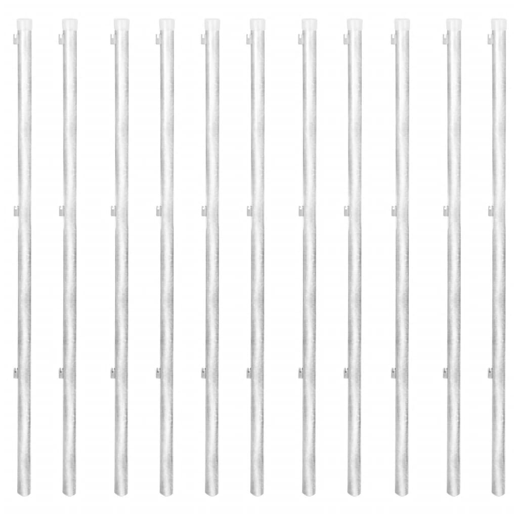 vidaXL Συρματόπλεγμα 25 x 0,8 μ. Γαλβανισμένο Ατσάλι + Στύλοι/Βάσεις