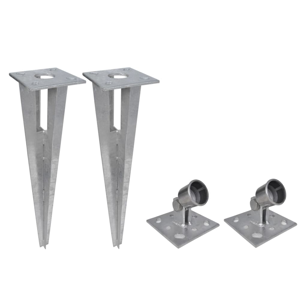 vidaXL Συρματόπλεγμα 25 x 1,25 μ. Γαλβανισμένο Ατσάλι + Στύλοι/Βάσεις