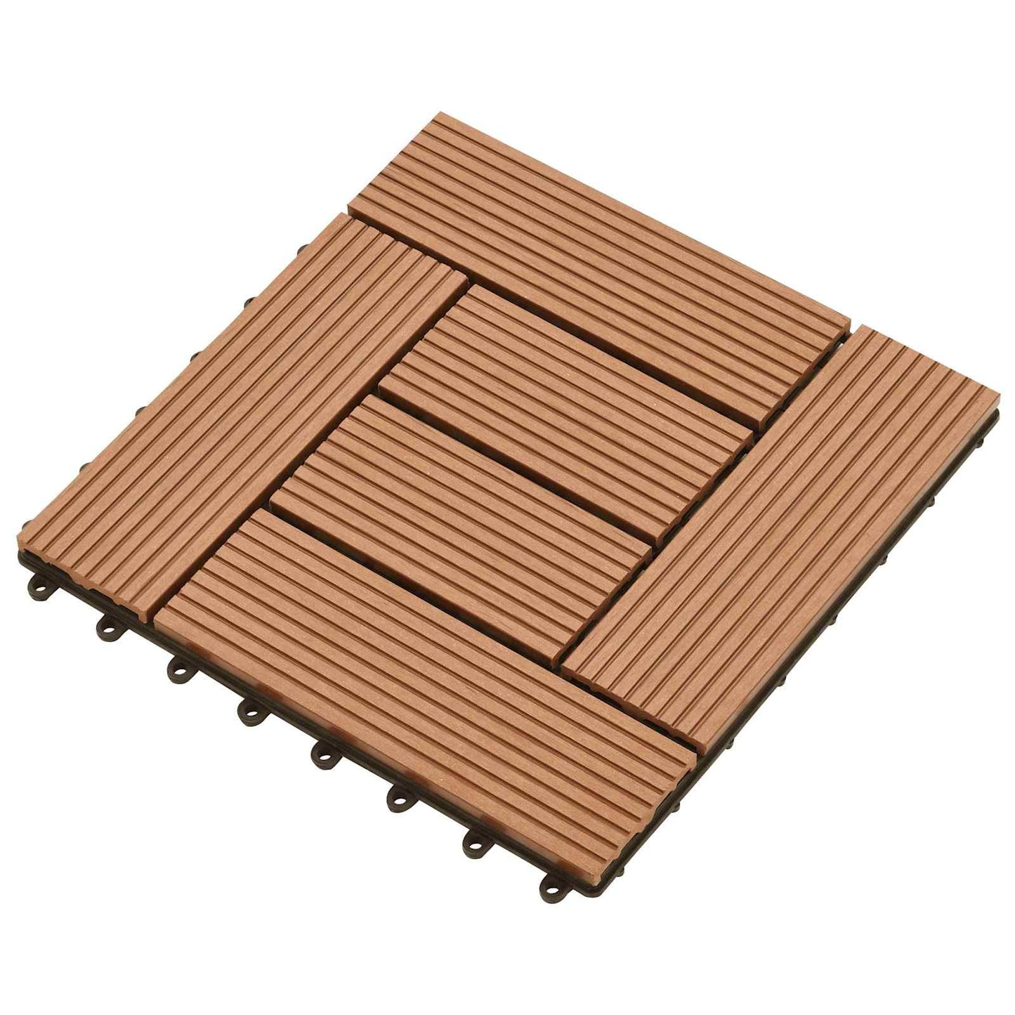 vidaXL Πλάκα Κατασκευής 11 pcs Καφέ 30 x 30 cm WPC