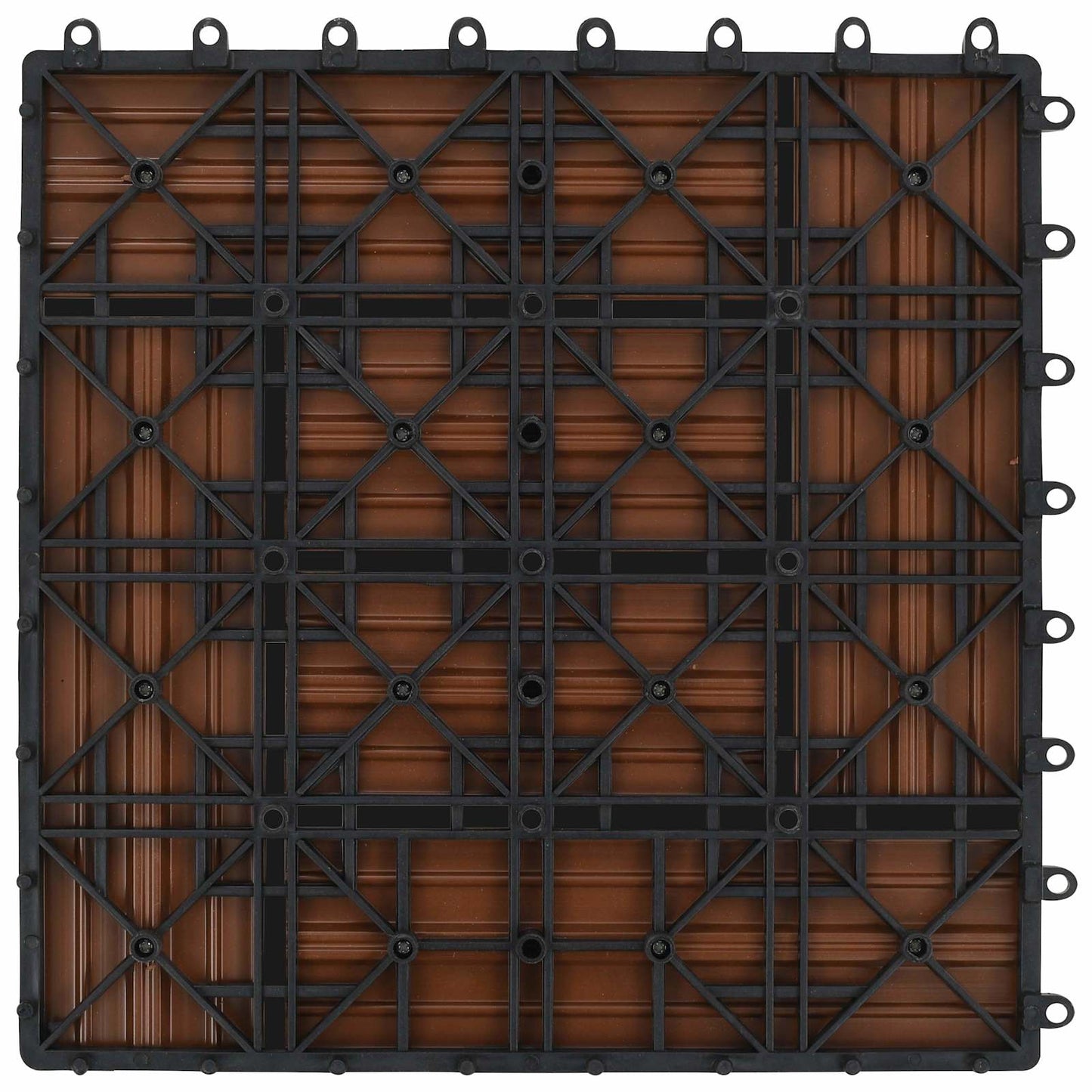 vidaXL Πλάκα Κατασκευής 11 pcs Καφέ 30 x 30 cm WPC
