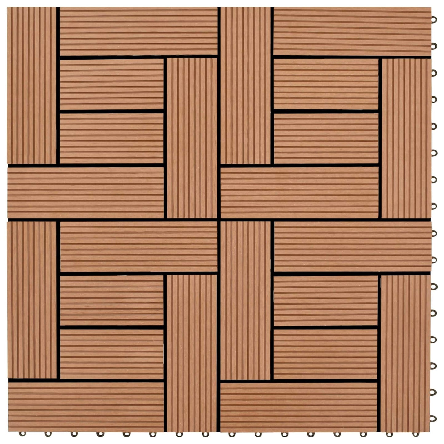 vidaXL Πλάκα Κατασκευής 11 pcs Καφέ 30 x 30 cm WPC