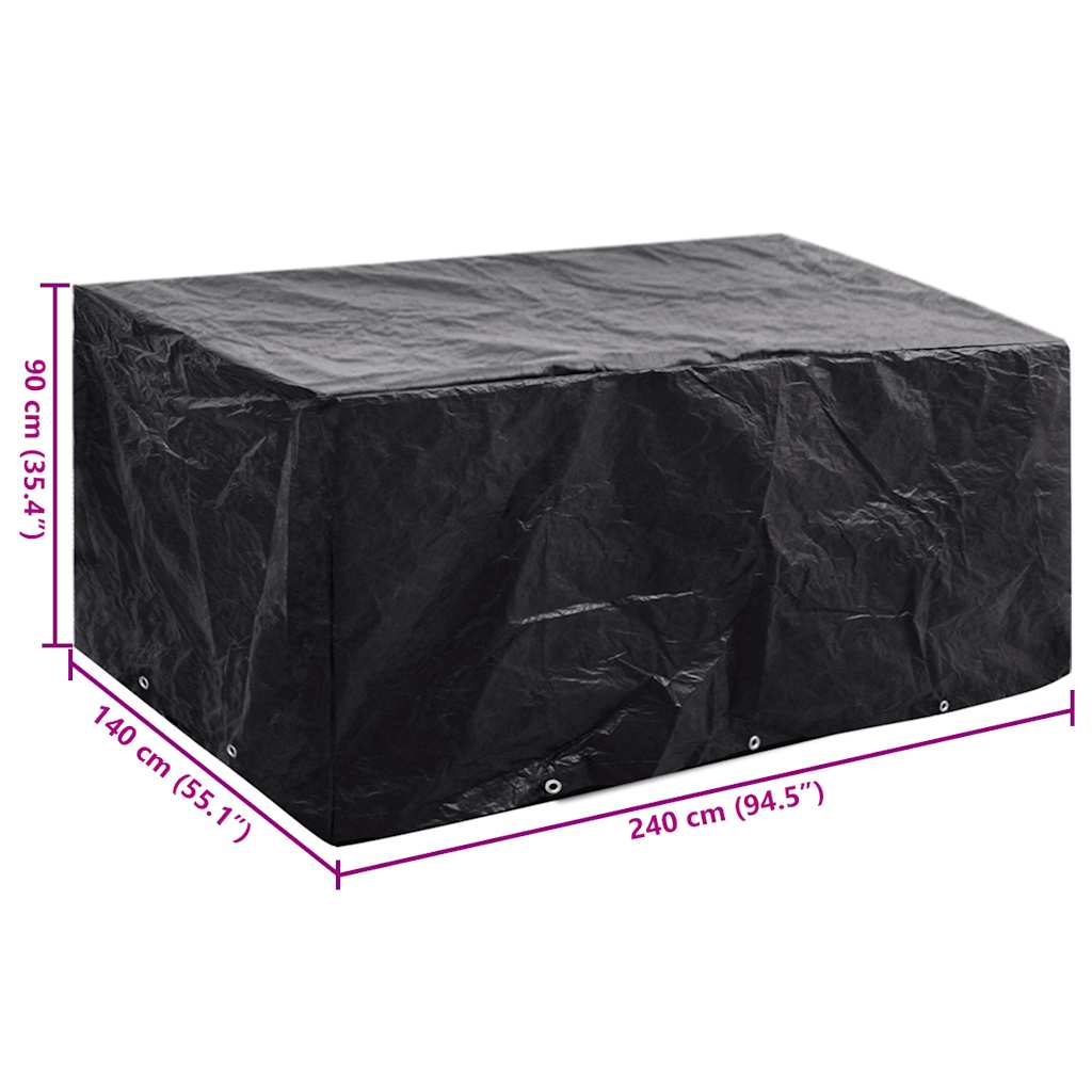 vidaXL Κάλυμμα Επίπλων Κήπου με 8 Κρίκους 240 x 140 x 90 εκ.