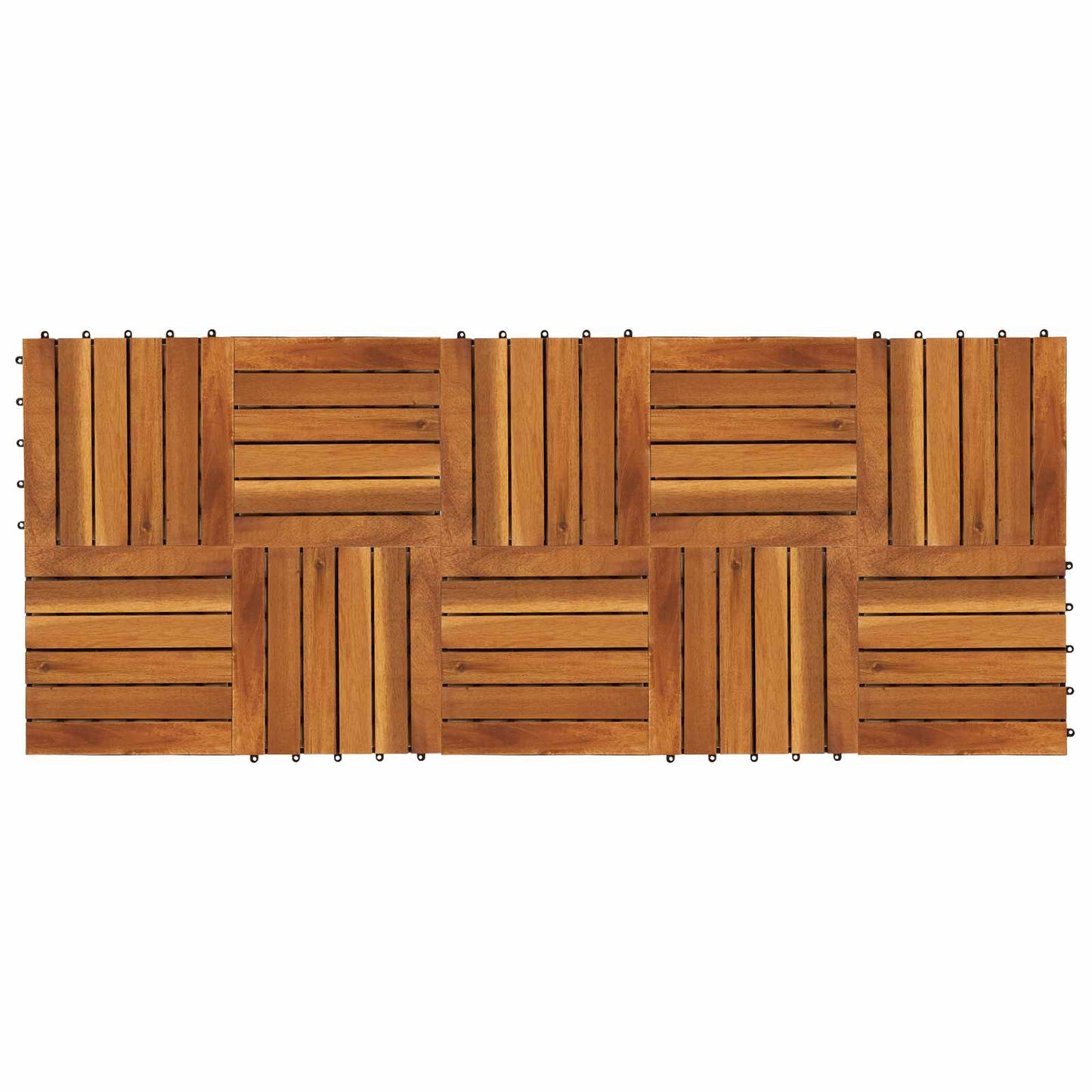 vidaXL Πλάκα Κατασκευής 10 pcs Καφέ 30 x 30 cm Ξύλο Ακακίας