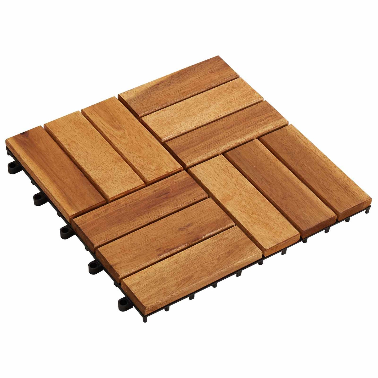 vidaXL Πλάκα Κατασκευής 10 pcs Καφέ 30 x 30 cm Ξύλο Ακακίας
