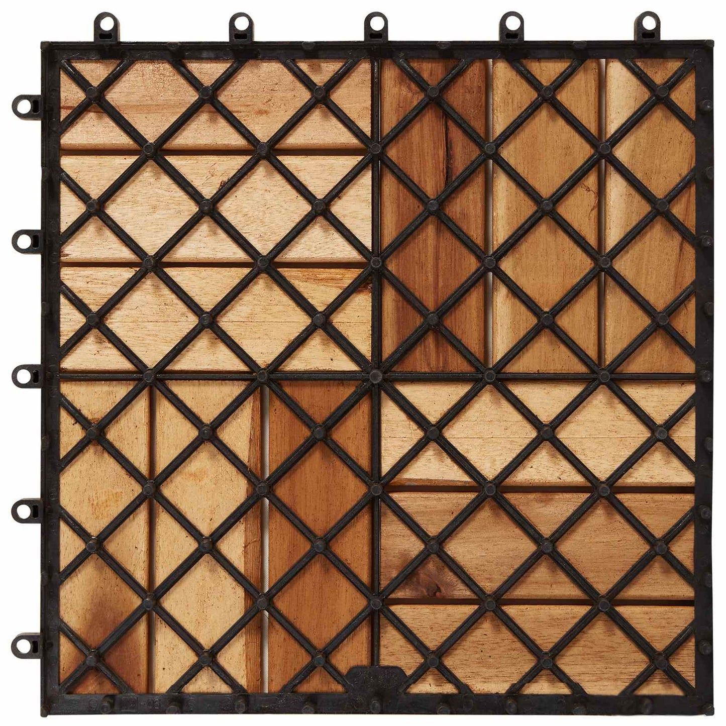vidaXL Πλάκα Κατασκευής 10 pcs Καφέ 30 x 30 cm Ξύλο Ακακίας