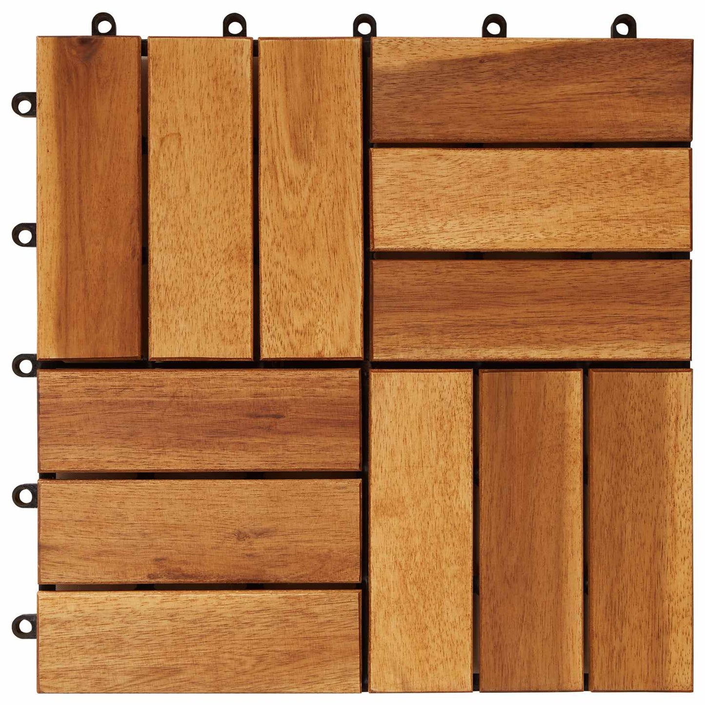 vidaXL Πλάκα Κατασκευής 10 pcs Καφέ 30 x 30 cm Ξύλο Ακακίας