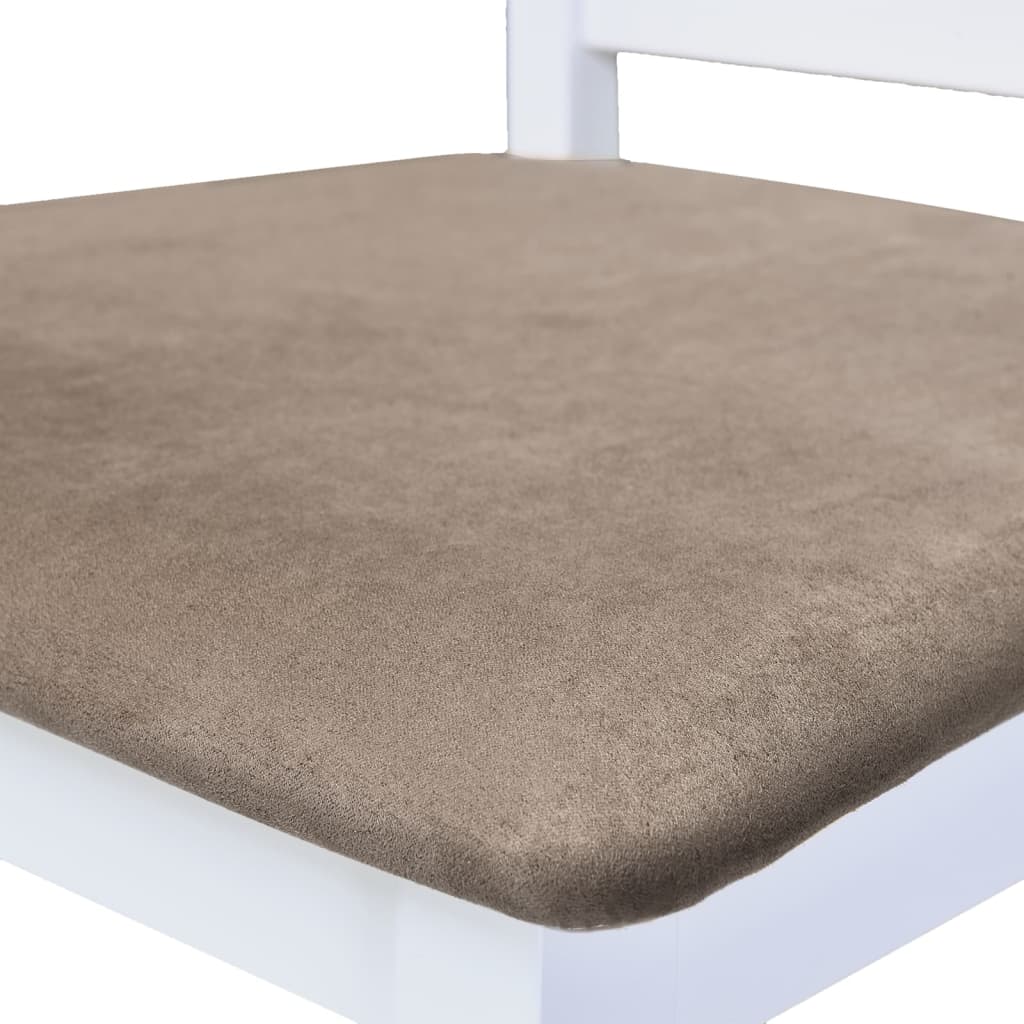 vidaXL Καρέκλες Μπαρ 2 τεμ. Λευκές Υφασμάτινες