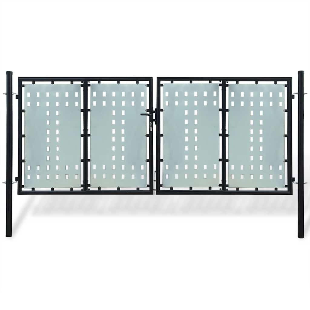 vidaXL Πόρτα με Μονή Πόρτα Μαύρη 300x125 εκ.