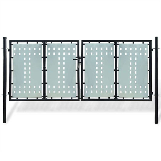 vidaXL Πόρτα με Μονή Πόρτα Μαύρη 300x125 εκ.