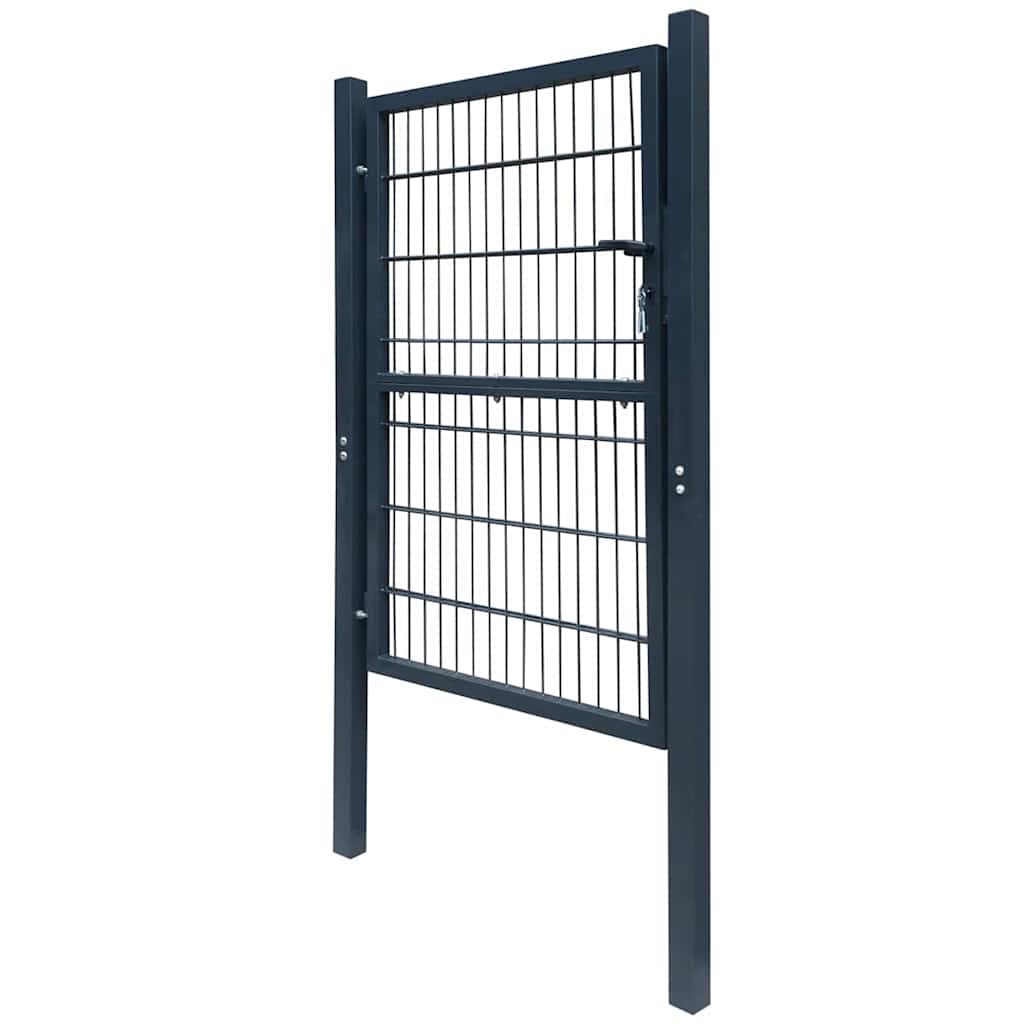 vidaXL Πόρτα Περίφραξης 2D (Μονή) Ανθρακί Γκρι 100x120 εκ.