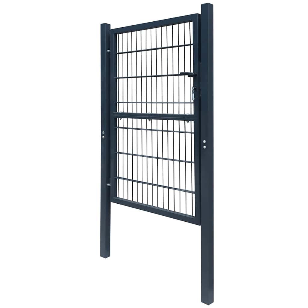 vidaXL Πόρτα Περίφραξης 2D (Μονή) Ανθρακί Γκρι 100x160 εκ.