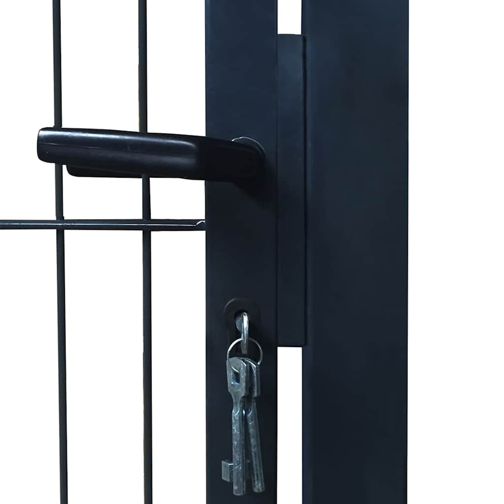 vidaXL Πόρτα Περίφραξης 2D (Μονή) Ανθρακί Γκρι 100x180 εκ.