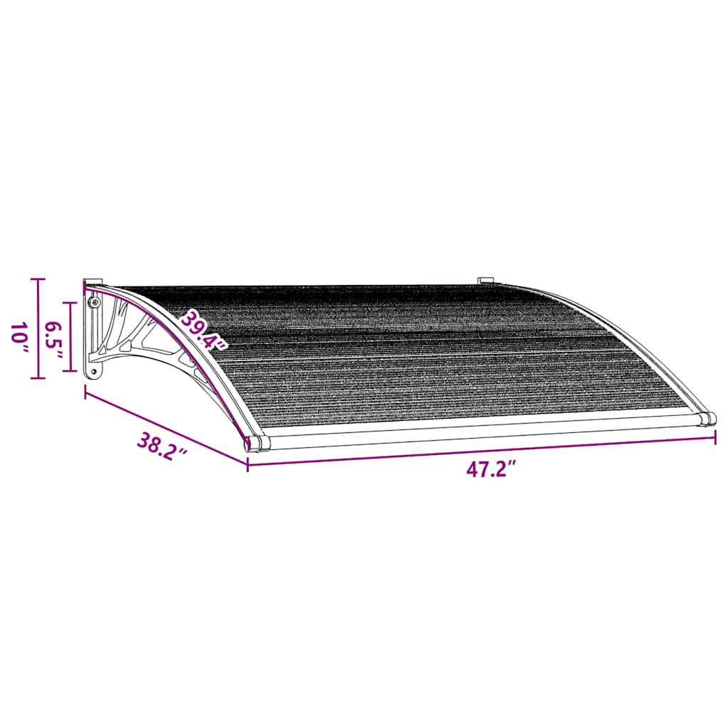 vidaXL Στέγαστρο Πόρτας 120 x 100 εκ. Πολυανθρακικό