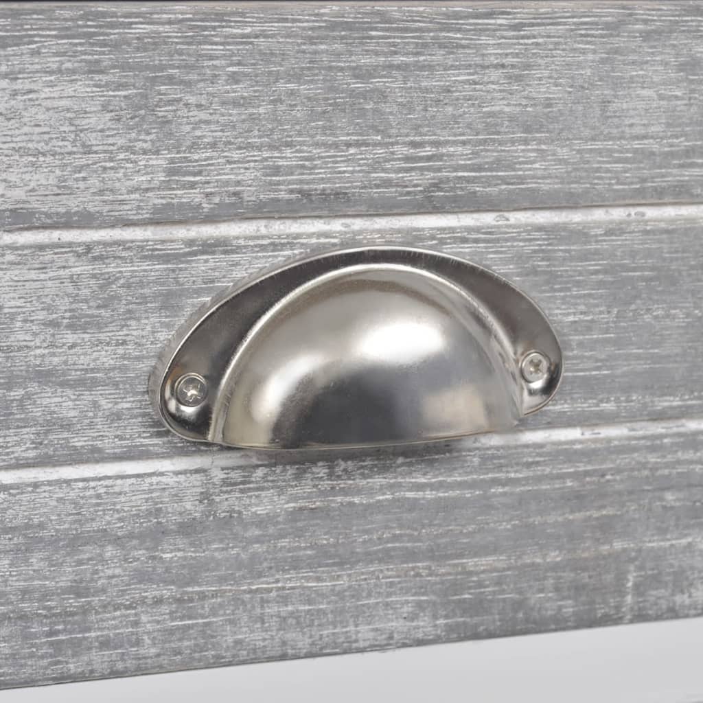 vidaXL Κομοδίνο με 1 Συρτάρι Γκρι / Λευκό