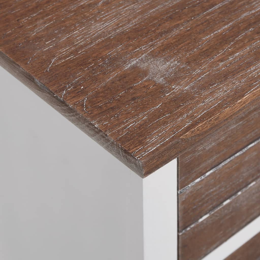 vidaXL Κομοδίνο με 2 Συρτάρια 2 τεμ. Καφέ και Λευκό