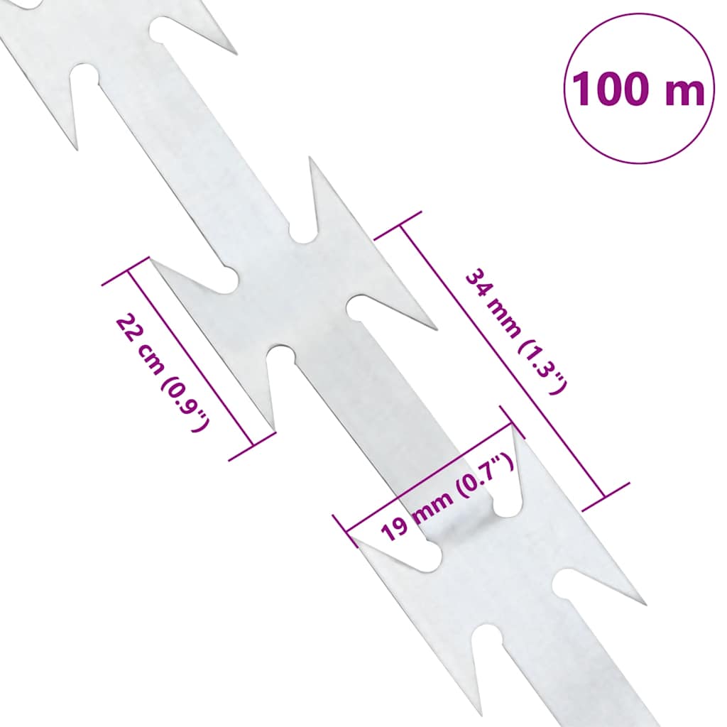 vidaXL Συρματόπλεγμα Λεπιδοφόρο 100 μ. Γαλβανιζέ BTO-22