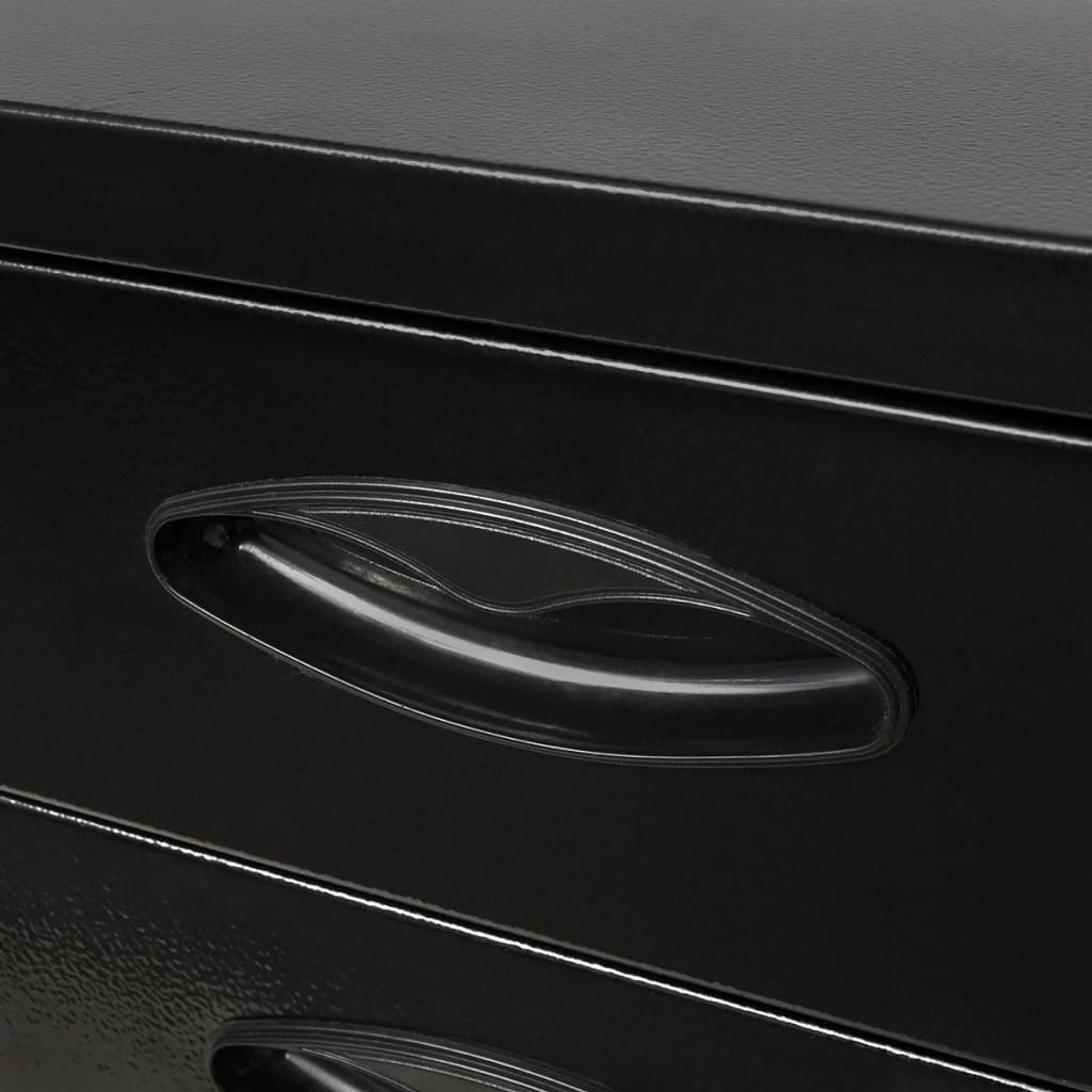 vidaXL Εργαλειοθήκη/Συρταριέρα Εργαλείων με 3 Συρτάρια Μαύρη Μεταλλική