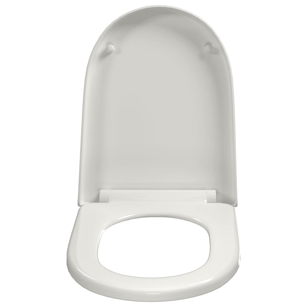 vidaXL Κάλυμμα Λεκάνης με Soft Close & Quick Release Τετράγωνο Λευκό