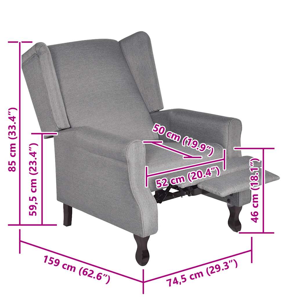 vidaXL Πολυθρόνα Γκρι Υφασμάτινη